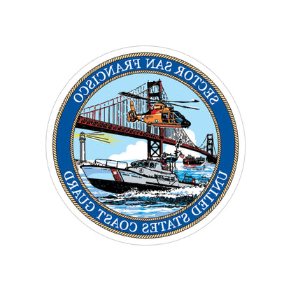 USCG Sector San Francisco (U.S. Coast Guard) REVERSE PRINT Transparent STICKER-5" × 5"-The Sticker Space