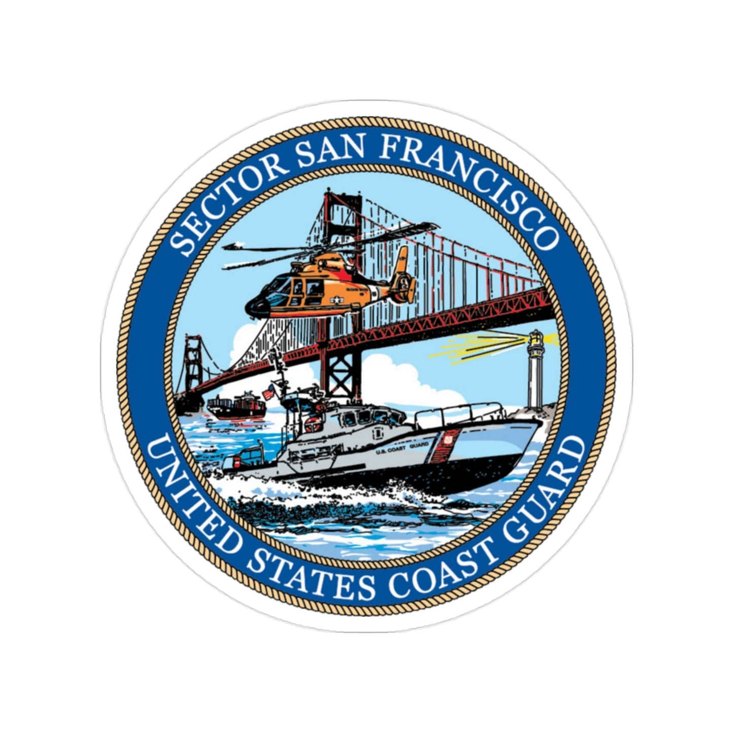 USCG Sector San Francisco (U.S. Coast Guard) Transparent STICKER Die-Cut Vinyl Decal-2 Inch-The Sticker Space