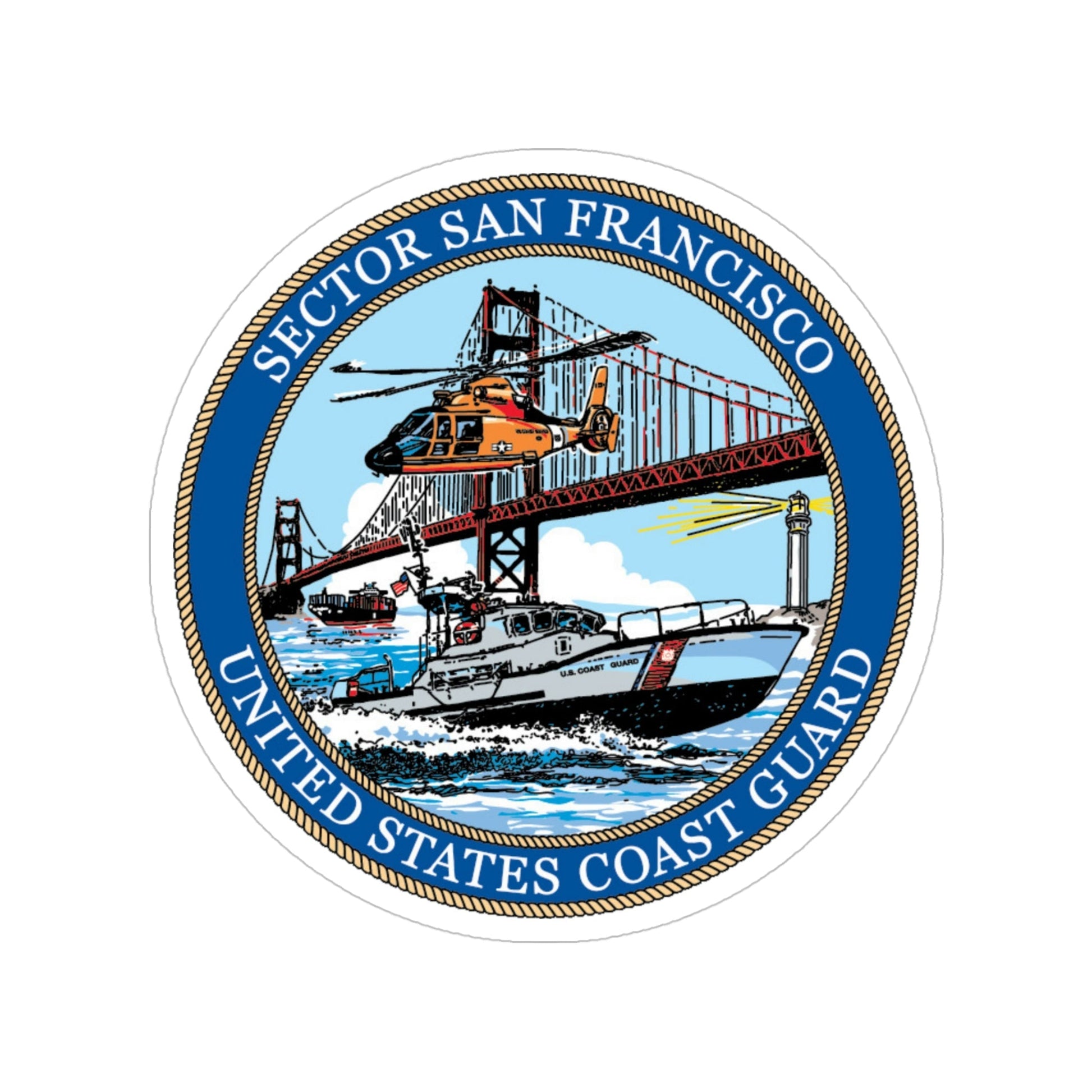 USCG Sector San Francisco (U.S. Coast Guard) Transparent STICKER Die-Cut Vinyl Decal-4 Inch-The Sticker Space