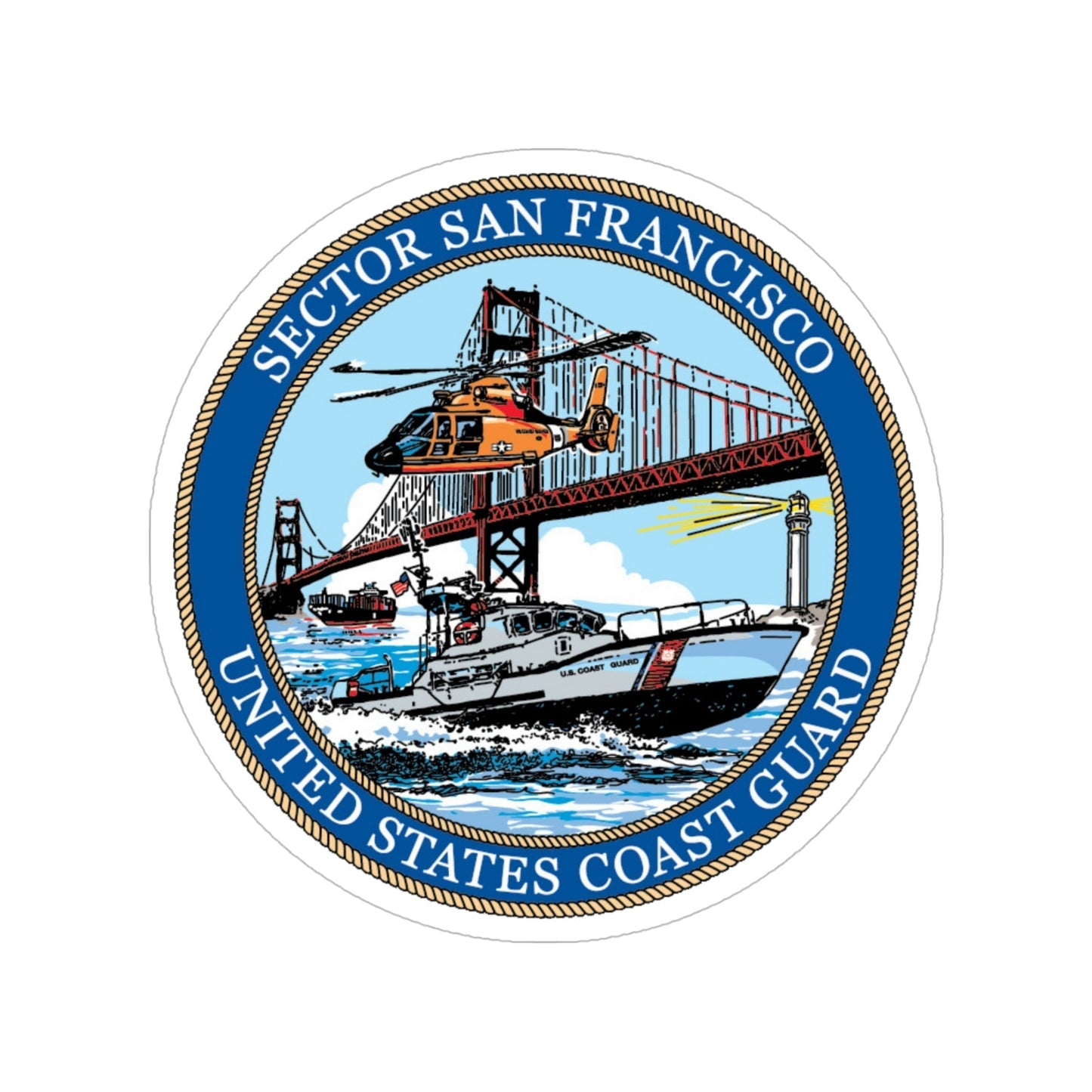 USCG Sector San Francisco (U.S. Coast Guard) Transparent STICKER Die-Cut Vinyl Decal-5 Inch-The Sticker Space