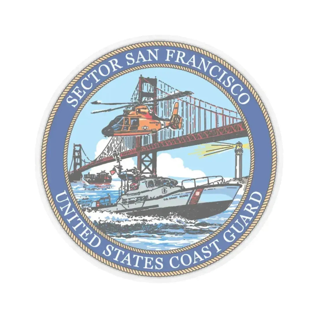 USCG Sector San Francisco (U.S. Coast Guard) STICKER Vinyl Kiss-Cut Decal 6 Inch Transparent - The Sticker Space