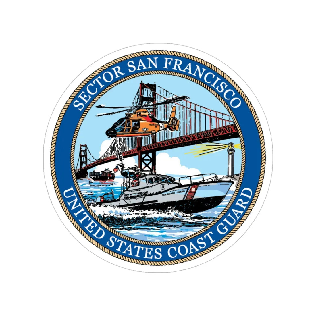 USCG Sector San Francisco (U.S. Coast Guard) Transparent STICKER Die-Cut Vinyl Decal 4 Inch - The Sticker Space