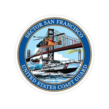 USCG Sector San Francisco (U.S. Coast Guard) Transparent STICKER Die-Cut Vinyl Decal 4 Inch - The Sticker Space