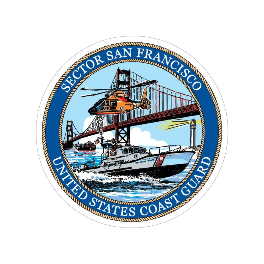 USCG Sector San Francisco (U.S. Coast Guard) Transparent STICKER Die-Cut Vinyl Decal 6 Inch - The Sticker Space