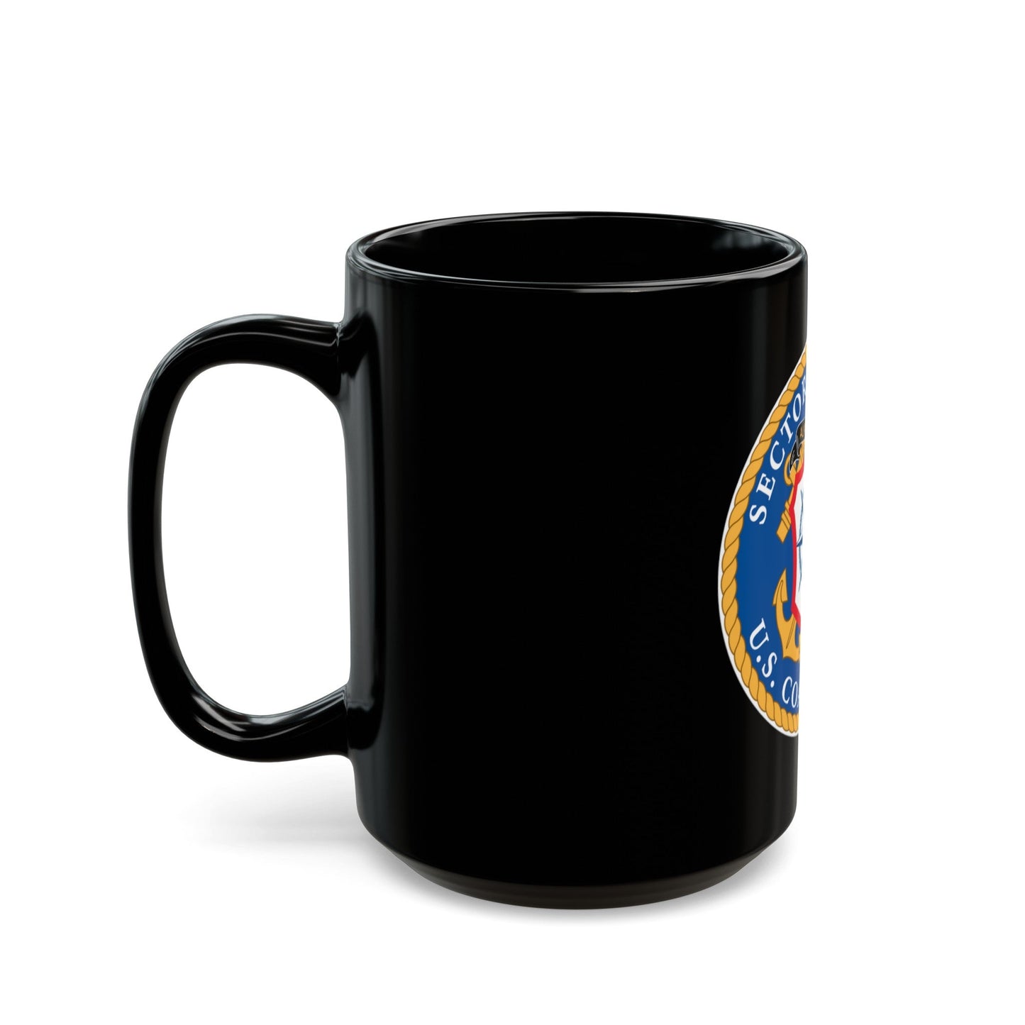 USCG Sector San Juan (U.S. Coast Guard) Black Coffee Mug-The Sticker Space