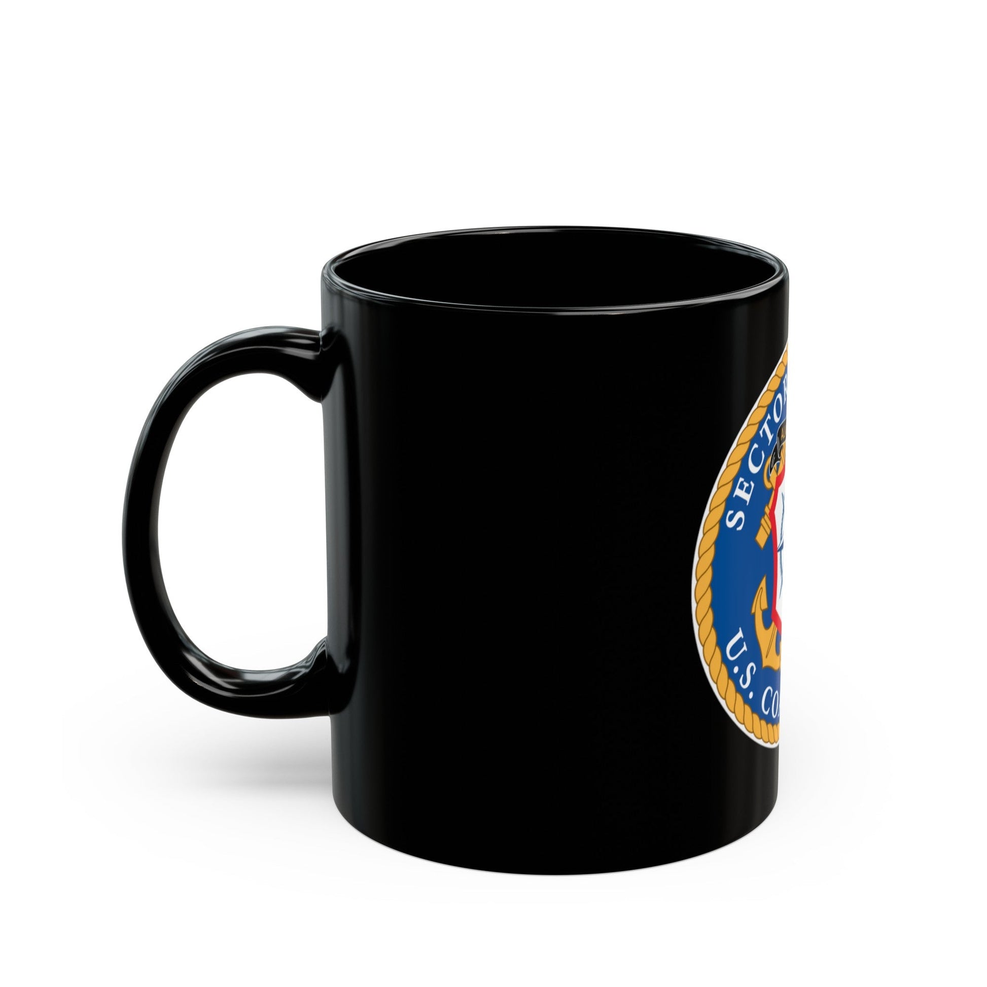 USCG Sector San Juan (U.S. Coast Guard) Black Coffee Mug-The Sticker Space