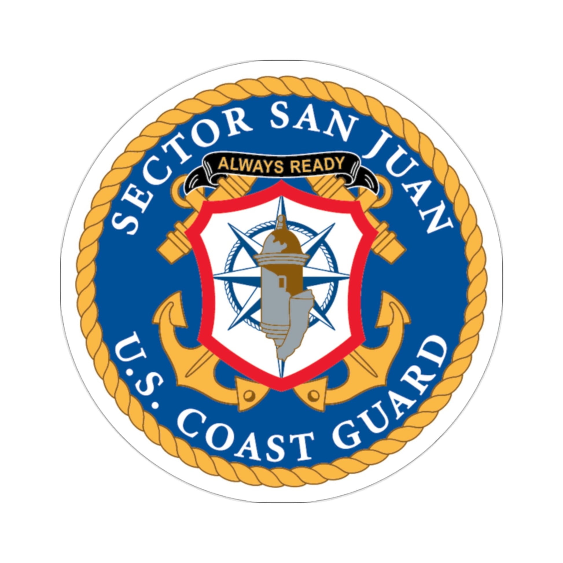 USCG Sector San Juan (U.S. Coast Guard) STICKER Vinyl Die-Cut Decal-2 Inch-The Sticker Space