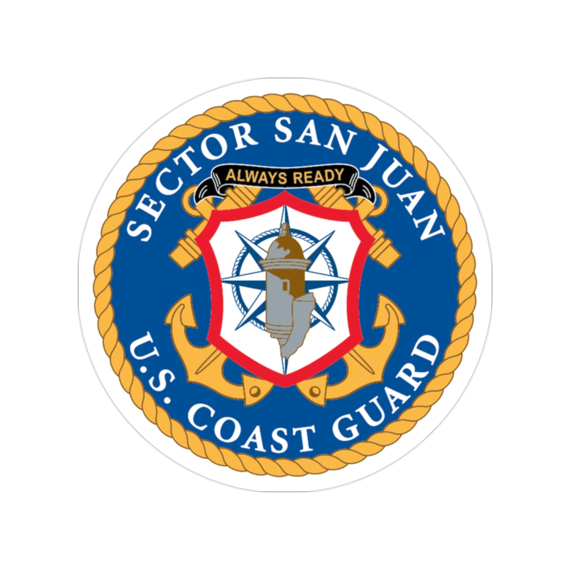 USCG Sector San Juan (U.S. Coast Guard) Transparent STICKER Die-Cut Vinyl Decal-2 Inch-The Sticker Space