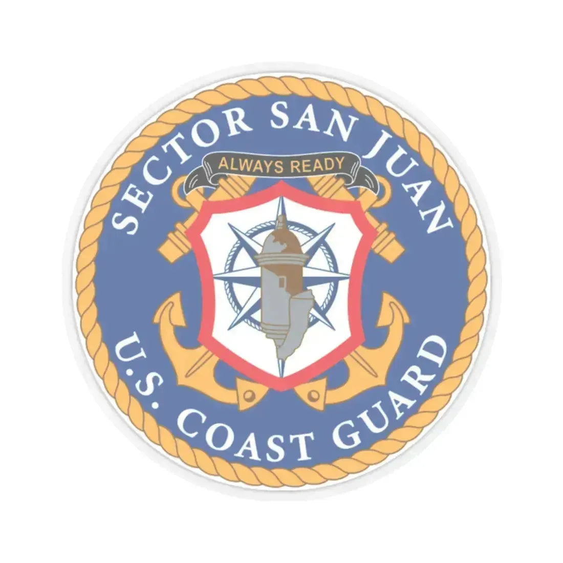 USCG Sector San Juan (U.S. Coast Guard) STICKER Vinyl Kiss-Cut Decal 2 Inch Transparent - The Sticker Space
