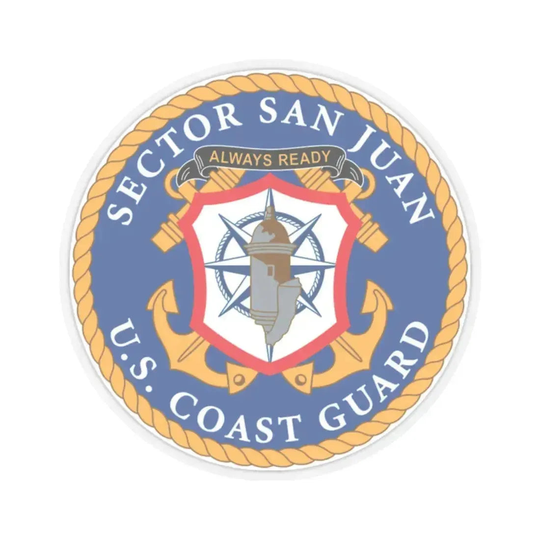 USCG Sector San Juan (U.S. Coast Guard) STICKER Vinyl Kiss-Cut Decal 2 Inch Transparent - The Sticker Space