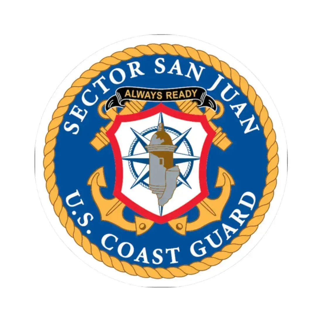 USCG Sector San Juan (U.S. Coast Guard) STICKER Vinyl Kiss-Cut Decal 2 Inch White - The Sticker Space