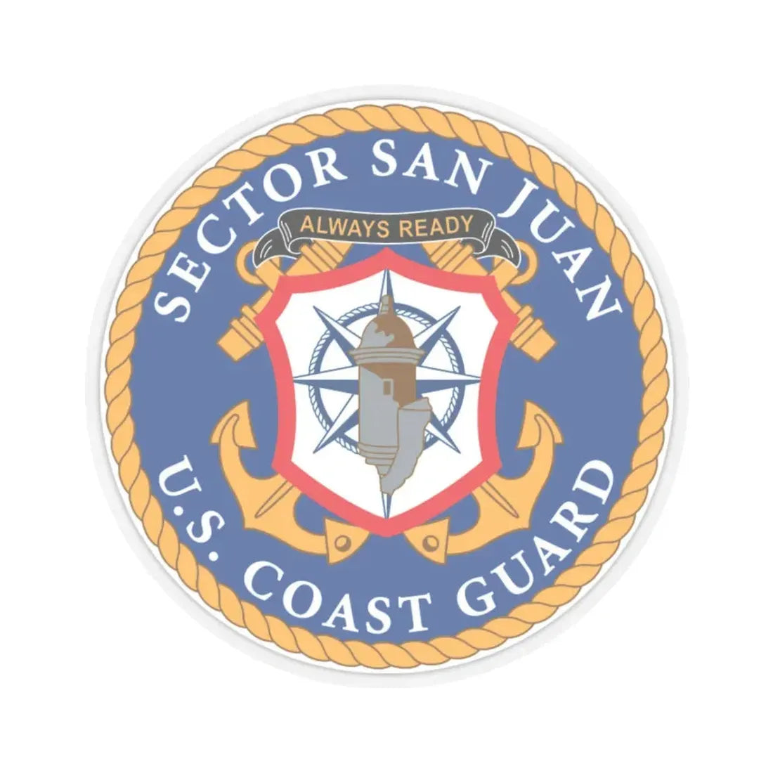 USCG Sector San Juan (U.S. Coast Guard) STICKER Vinyl Kiss-Cut Decal 3 Inch Transparent - The Sticker Space