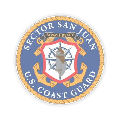 USCG Sector San Juan (U.S. Coast Guard) STICKER Vinyl Kiss-Cut Decal 3 Inch Transparent - The Sticker Space