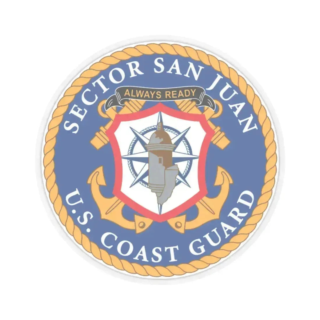 USCG Sector San Juan (U.S. Coast Guard) STICKER Vinyl Kiss-Cut Decal 3 Inch Transparent - The Sticker Space