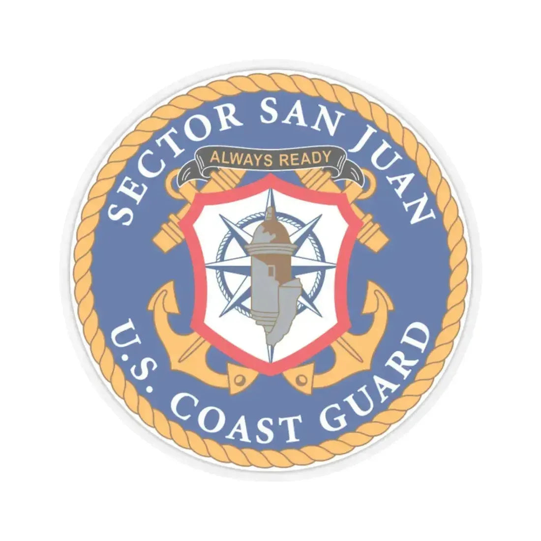 USCG Sector San Juan (U.S. Coast Guard) STICKER Vinyl Kiss-Cut Decal 3 Inch Transparent - The Sticker Space