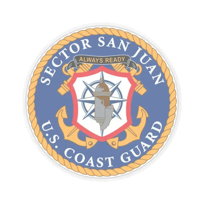 USCG Sector San Juan (U.S. Coast Guard) STICKER Vinyl Kiss-Cut Decal 3 Inch Transparent - The Sticker Space