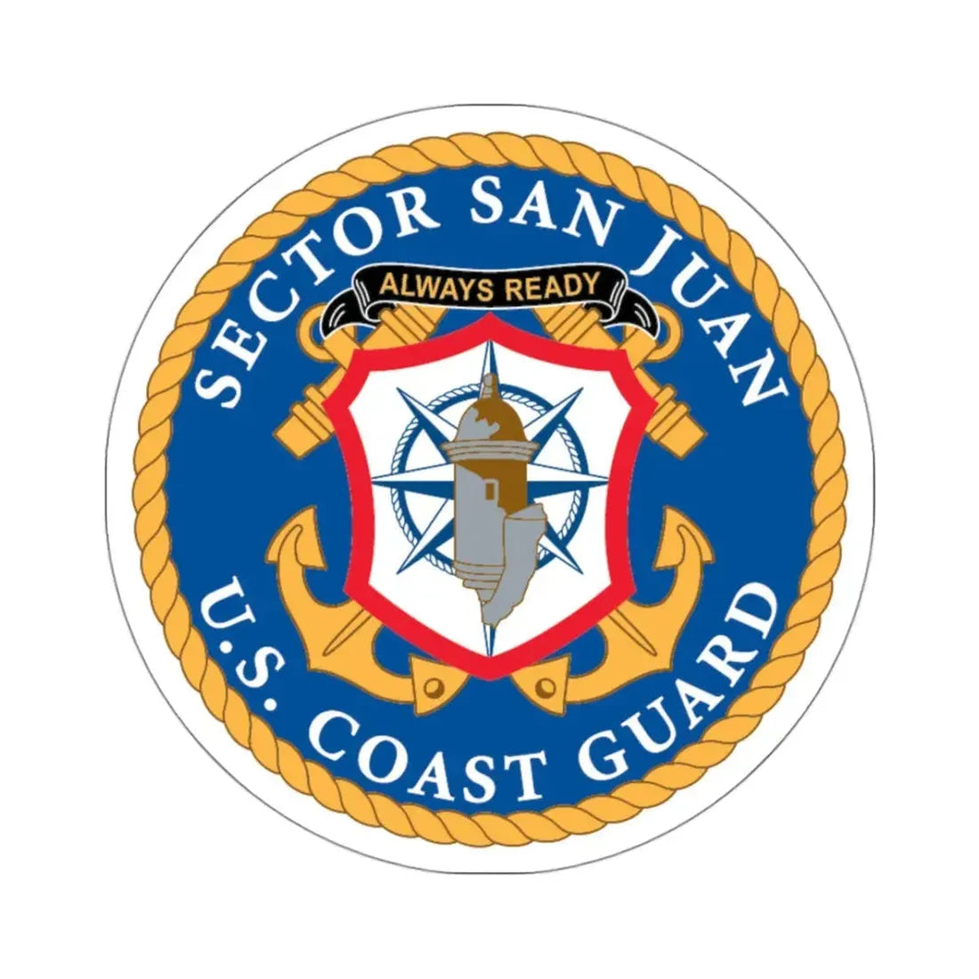 USCG Sector San Juan (U.S. Coast Guard) STICKER Vinyl Kiss-Cut Decal 3 Inch White - The Sticker Space