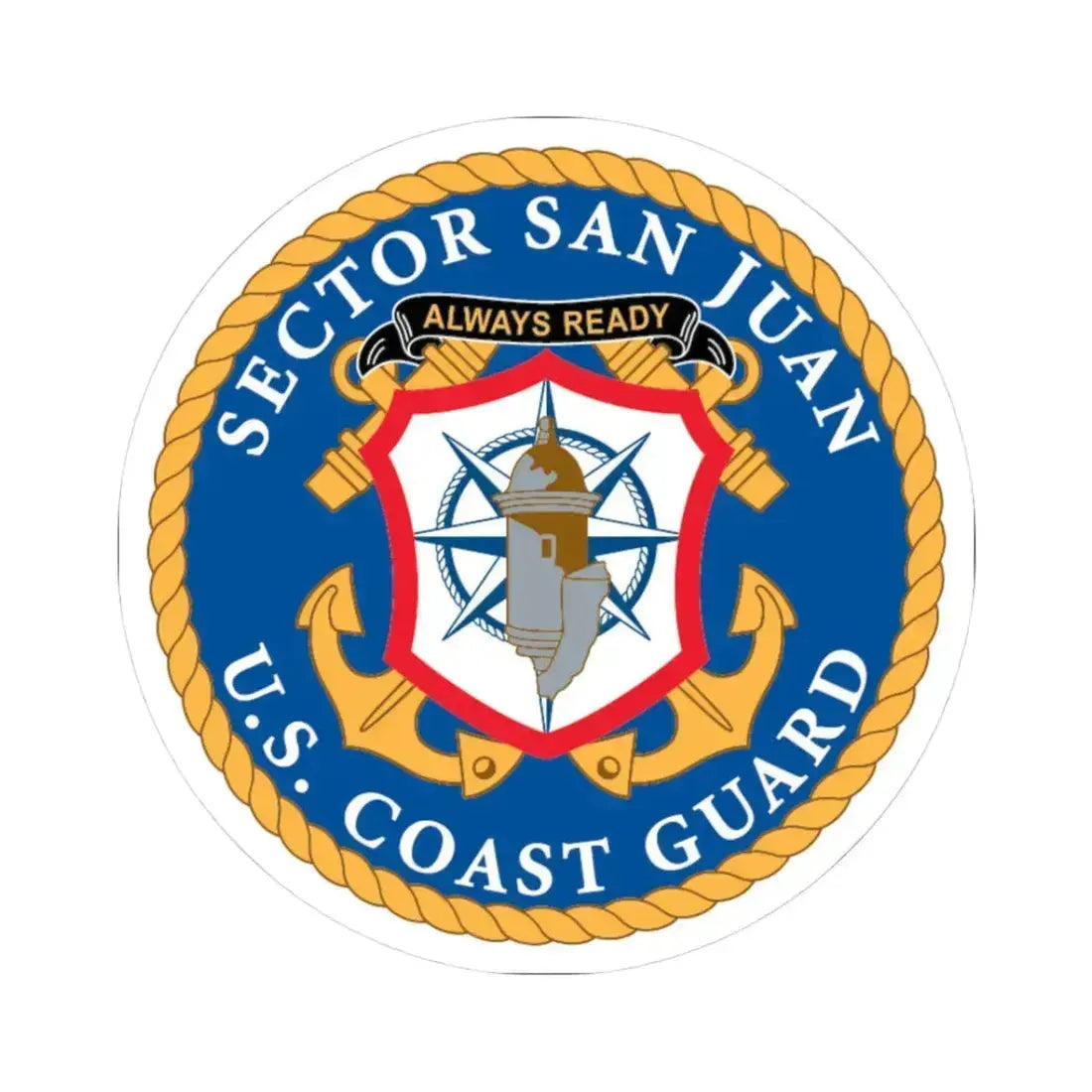 USCG Sector San Juan (U.S. Coast Guard) STICKER Vinyl Kiss-Cut Decal 3 Inch White - The Sticker Space