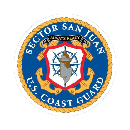 USCG Sector San Juan (U.S. Coast Guard) STICKER Vinyl Kiss-Cut Decal 3 Inch White - The Sticker Space