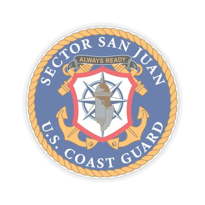 USCG Sector San Juan (U.S. Coast Guard) STICKER Vinyl Kiss-Cut Decal 4 Inch Transparent - The Sticker Space