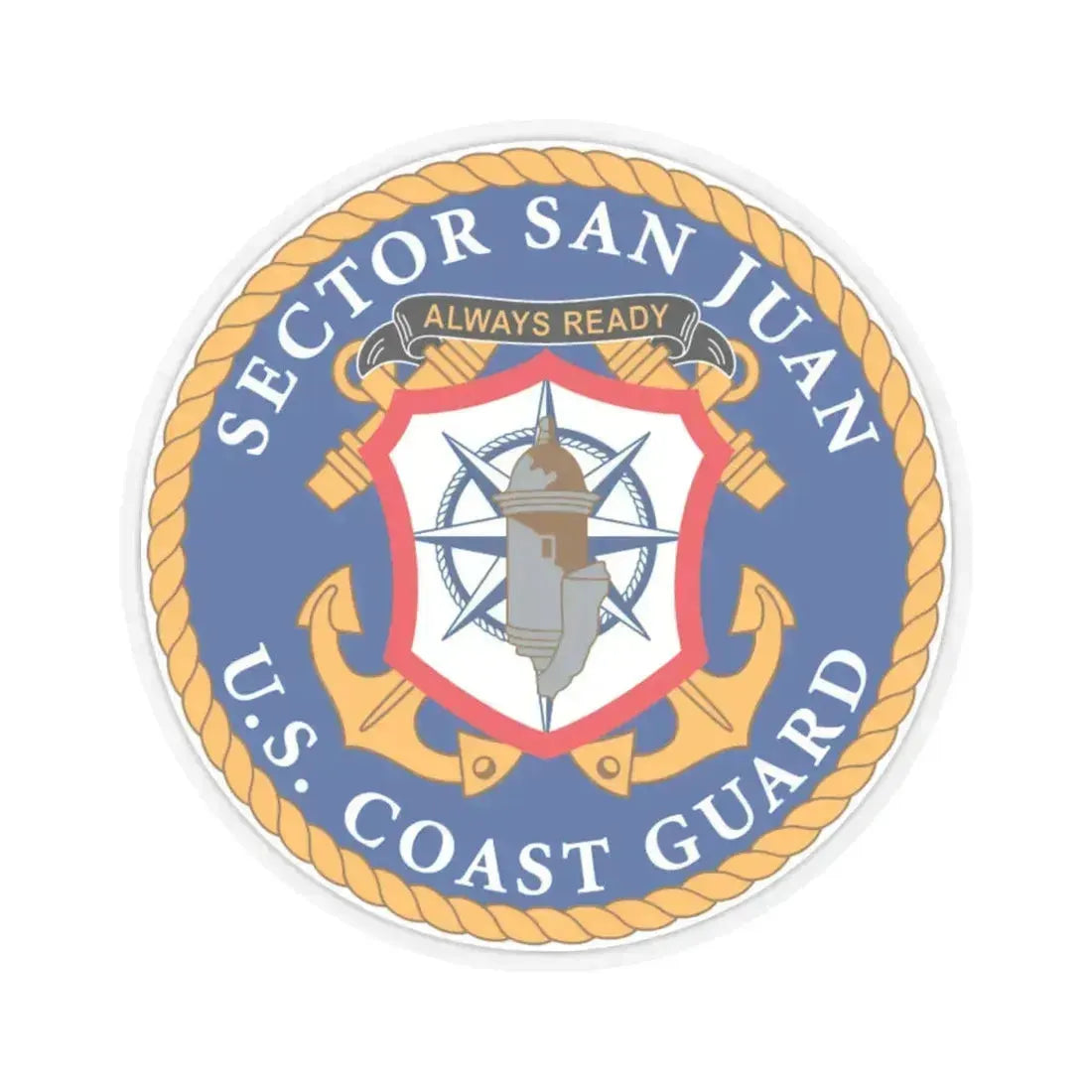 USCG Sector San Juan (U.S. Coast Guard) STICKER Vinyl Kiss-Cut Decal 4 Inch Transparent - The Sticker Space