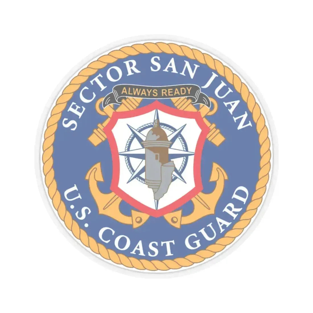 USCG Sector San Juan (U.S. Coast Guard) STICKER Vinyl Kiss-Cut Decal 4 Inch Transparent - The Sticker Space