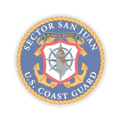 USCG Sector San Juan (U.S. Coast Guard) STICKER Vinyl Kiss-Cut Decal 4 Inch Transparent - The Sticker Space
