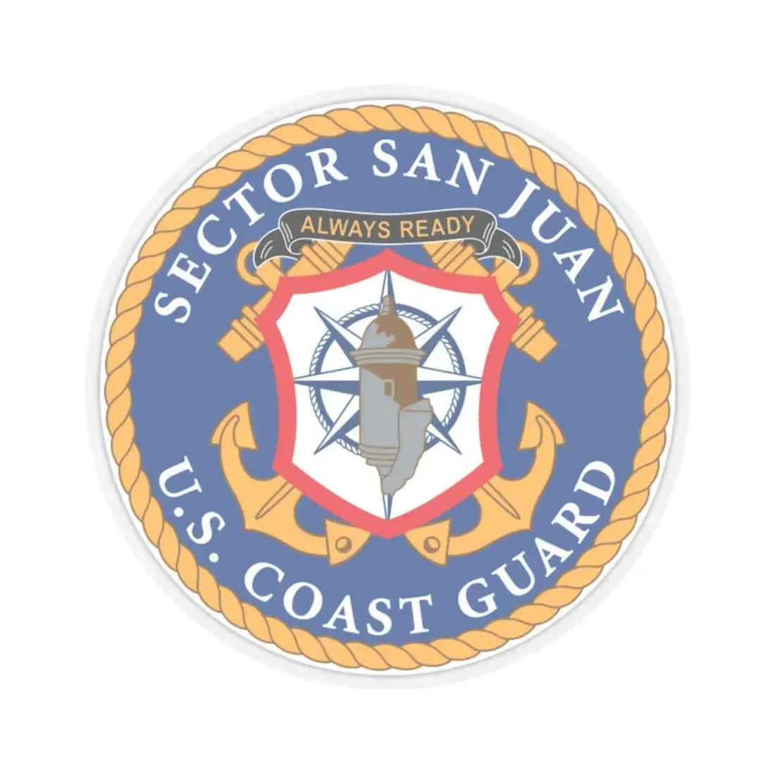 USCG Sector San Juan (U.S. Coast Guard) STICKER Vinyl Kiss-Cut Decal 6 Inch Transparent - The Sticker Space
