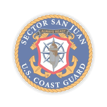 USCG Sector San Juan (U.S. Coast Guard) STICKER Vinyl Kiss-Cut Decal 6 Inch Transparent - The Sticker Space