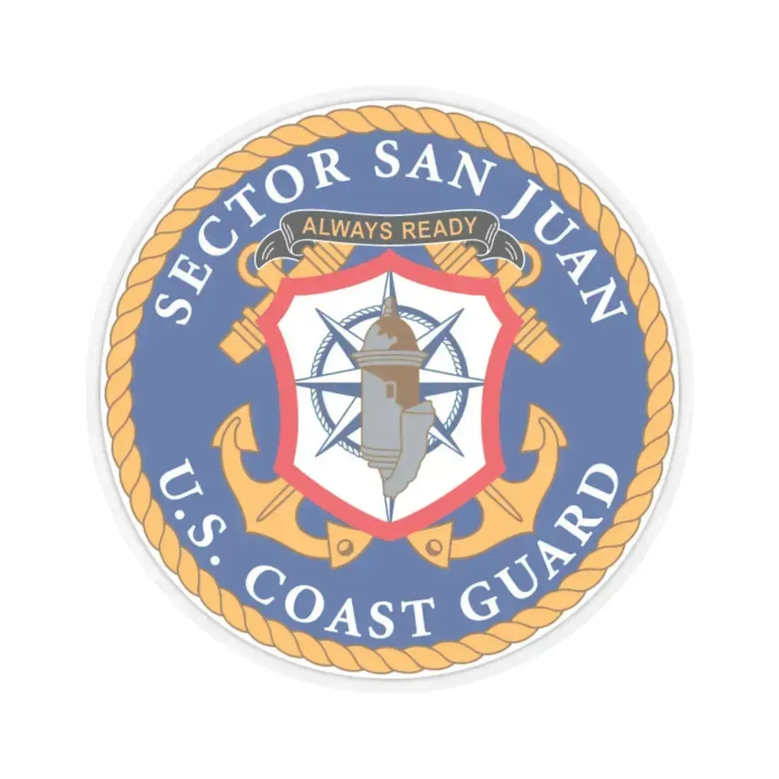 USCG Sector San Juan (U.S. Coast Guard) STICKER Vinyl Kiss-Cut Decal 6 Inch Transparent - The Sticker Space