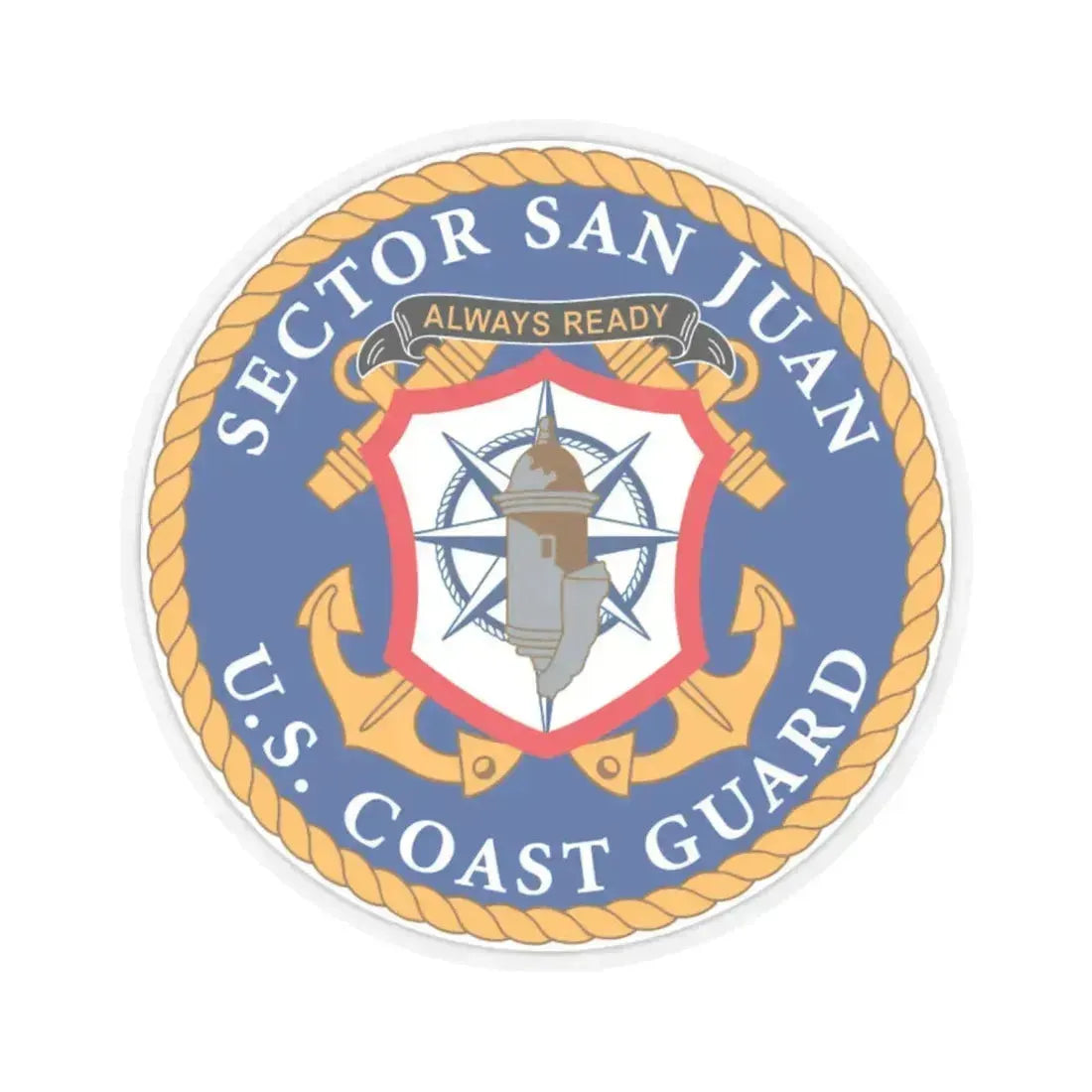 USCG Sector San Juan (U.S. Coast Guard) STICKER Vinyl Kiss-Cut Decal 6 Inch Transparent - The Sticker Space