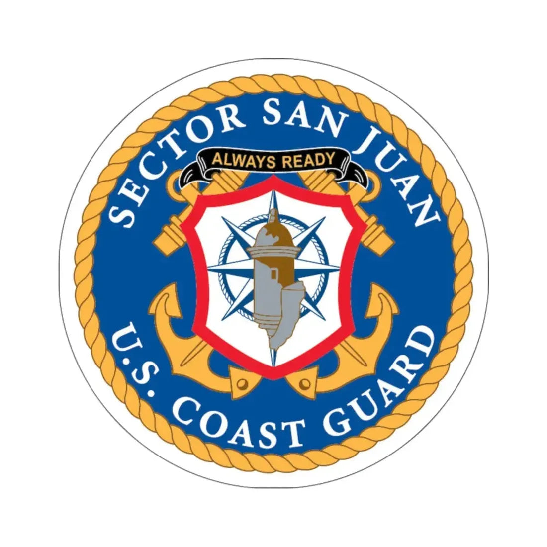 USCG Sector San Juan (U.S. Coast Guard) STICKER Vinyl Kiss-Cut Decal 6 Inch White - The Sticker Space