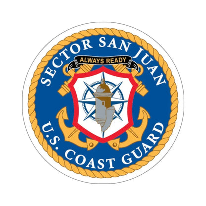 USCG Sector San Juan (U.S. Coast Guard) STICKER Vinyl Kiss-Cut Decal 6 Inch White - The Sticker Space