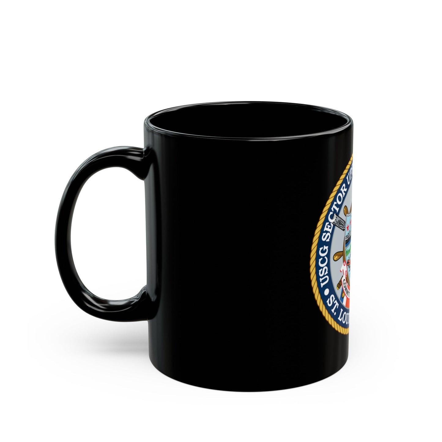 USCG Sector Upper Mississippi River (U.S. Coast Guard) Black Coffee Mug-The Sticker Space