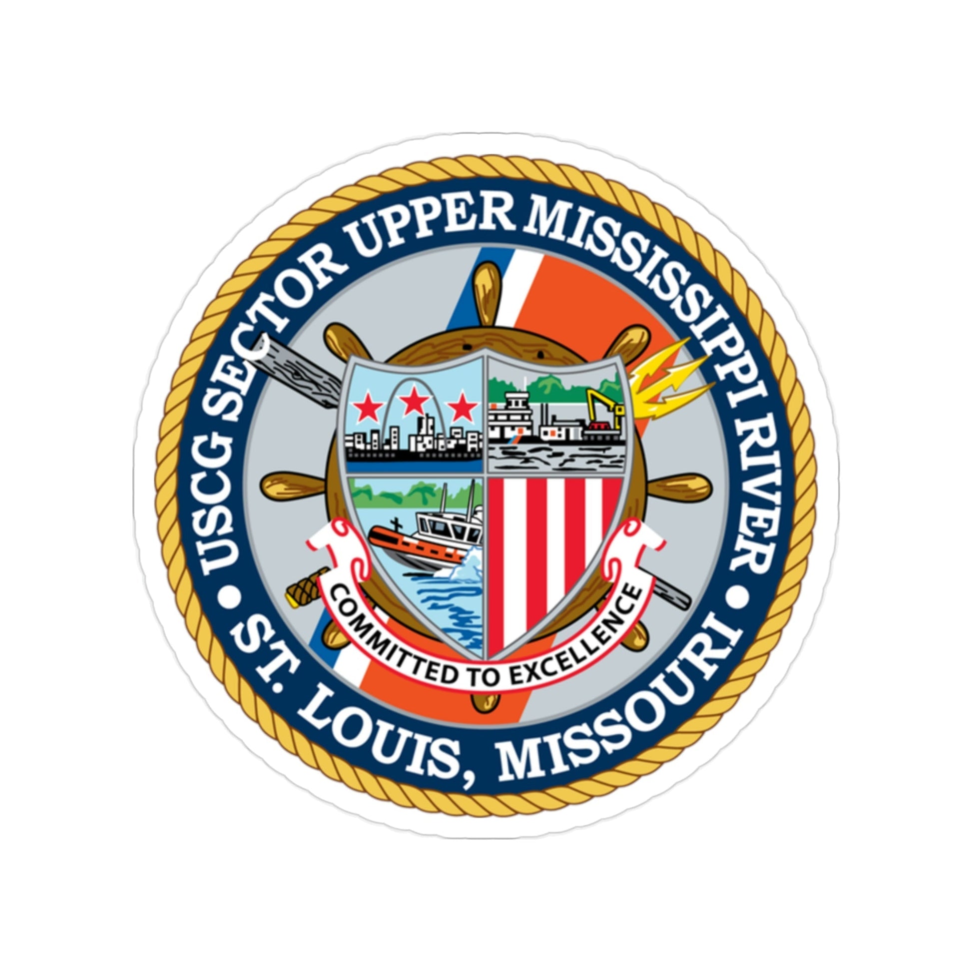 USCG Sector Upper Mississippi River (U.S. Coast Guard) Transparent STICKER Die-Cut Vinyl Decal-2 Inch-The Sticker Space