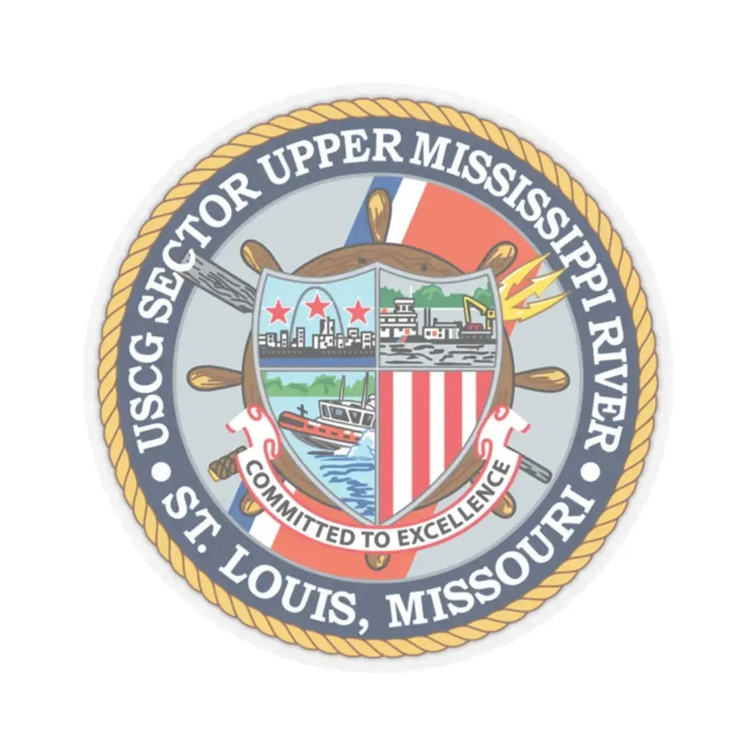 USCG Sector Upper Mississippi River (U.S. Coast Guard) STICKER Vinyl Kiss-Cut Decal 2 Inch Transparent - The Sticker Space
