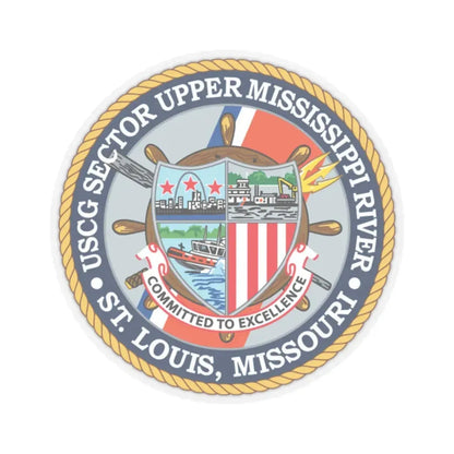 USCG Sector Upper Mississippi River (U.S. Coast Guard) STICKER Vinyl Kiss-Cut Decal 2 Inch Transparent - The Sticker Space