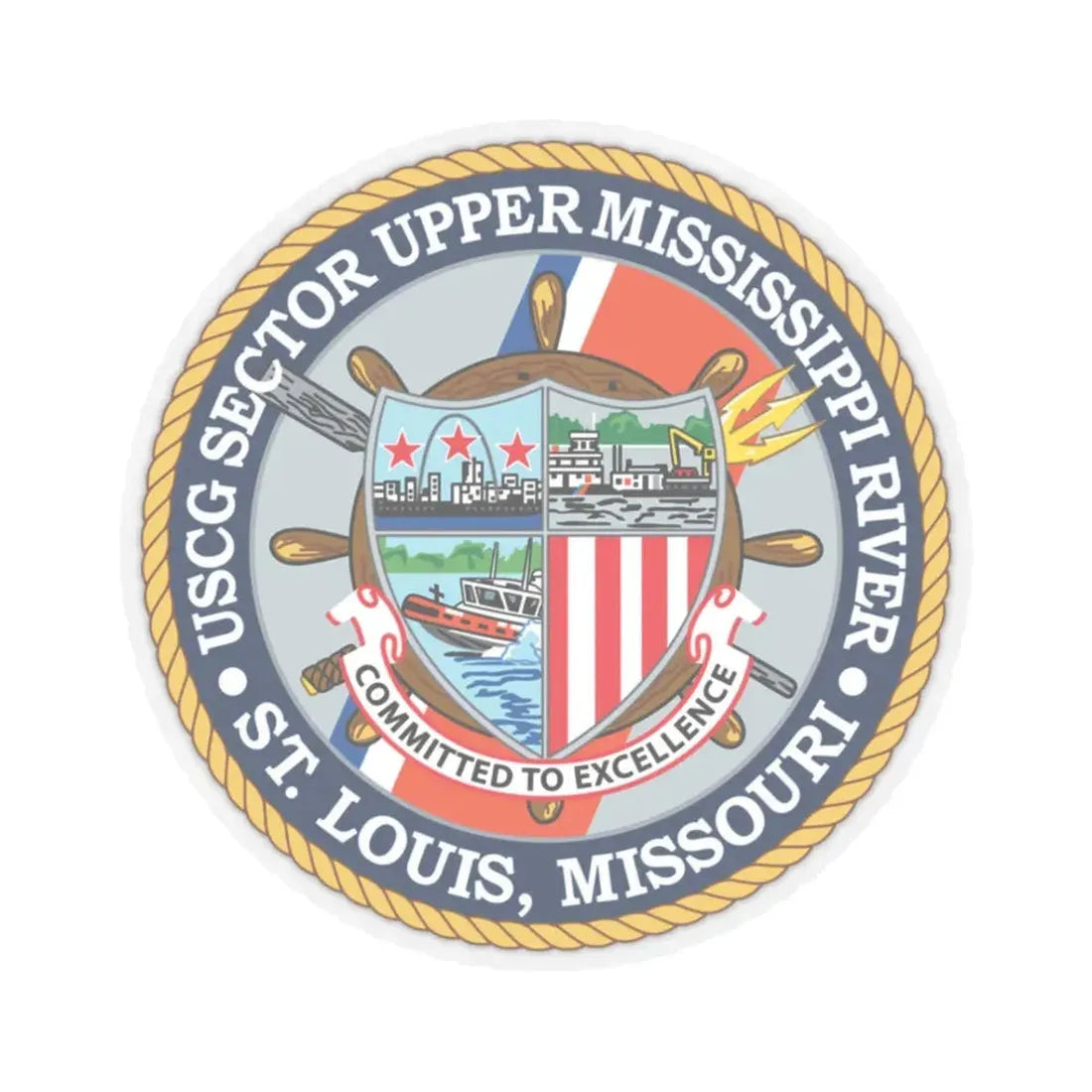 USCG Sector Upper Mississippi River (U.S. Coast Guard) STICKER Vinyl Kiss-Cut Decal 3 Inch Transparent - The Sticker Space