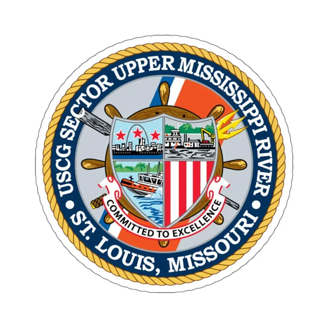 USCG Sector Upper Mississippi River (U.S. Coast Guard) STICKER Vinyl Kiss-Cut Decal 6 Inch White - The Sticker Space