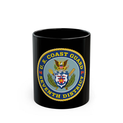 USCG Seventh District (U.S. Coast Guard) Black Coffee Mug-11oz-The Sticker Space