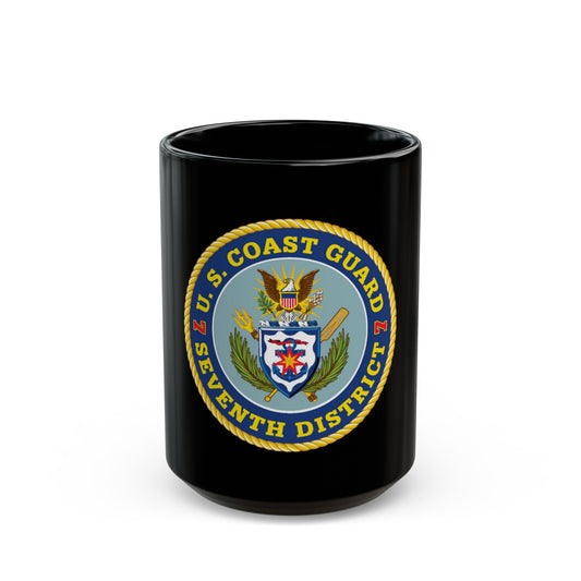 USCG Seventh District (U.S. Coast Guard) Black Coffee Mug-15oz-The Sticker Space