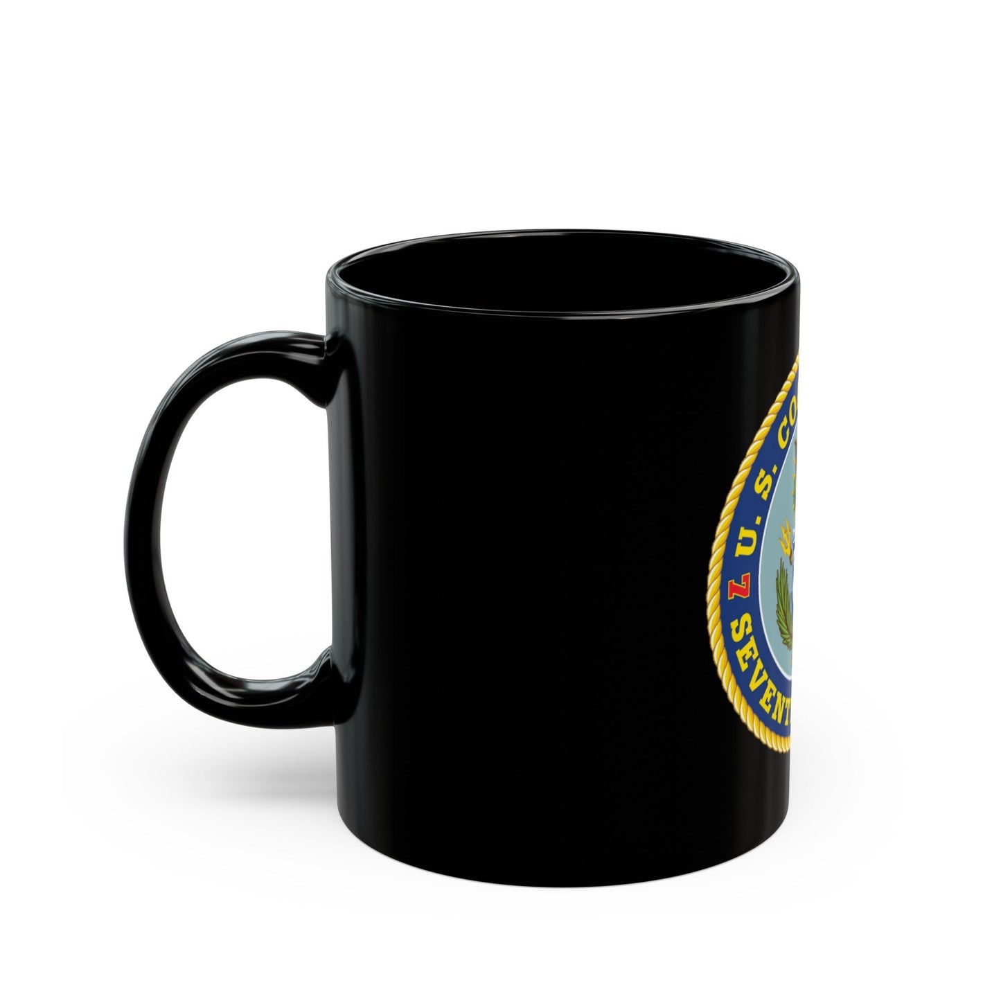 USCG Seventh District (U.S. Coast Guard) Black Coffee Mug-The Sticker Space