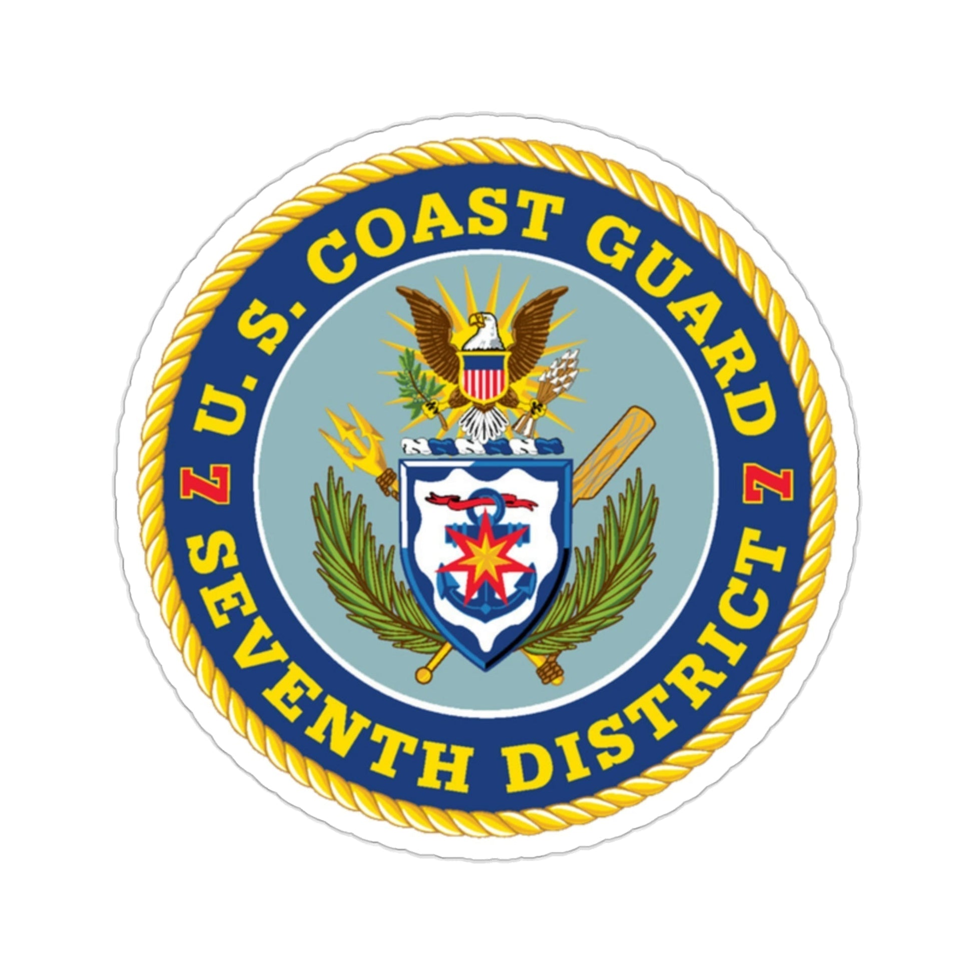 USCG Seventh District (U.S. Coast Guard) STICKER Vinyl Die-Cut Decal-2 Inch-The Sticker Space