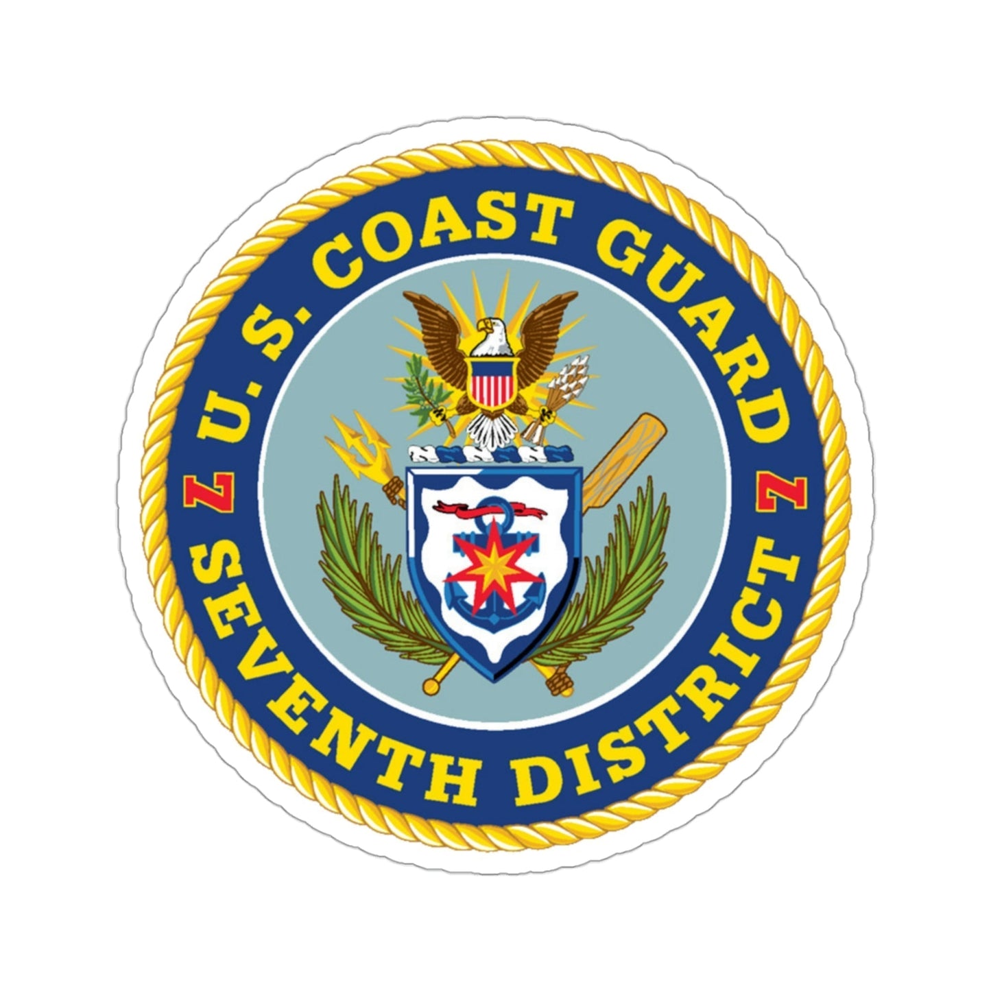 USCG Seventh District (U.S. Coast Guard) STICKER Vinyl Die-Cut Decal-3 Inch-The Sticker Space