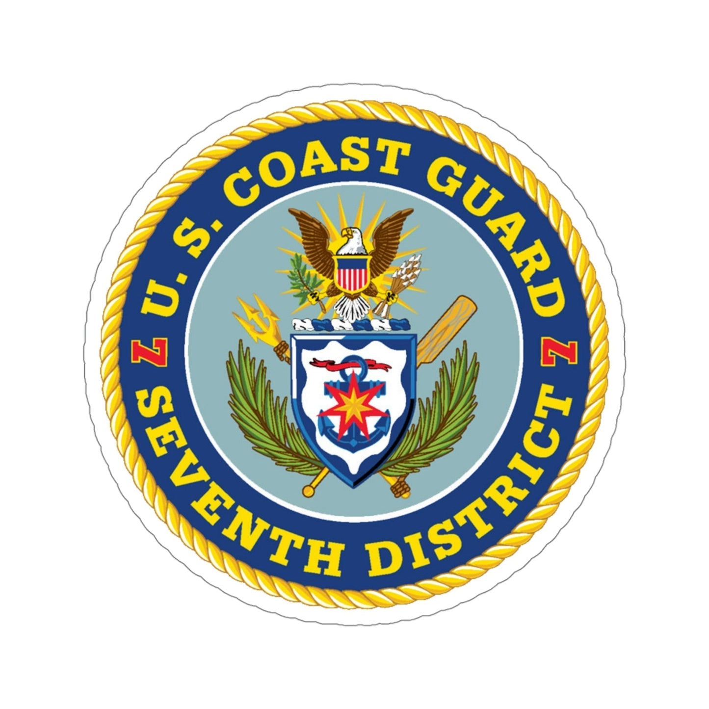 USCG Seventh District (U.S. Coast Guard) STICKER Vinyl Die-Cut Decal-4 Inch-The Sticker Space