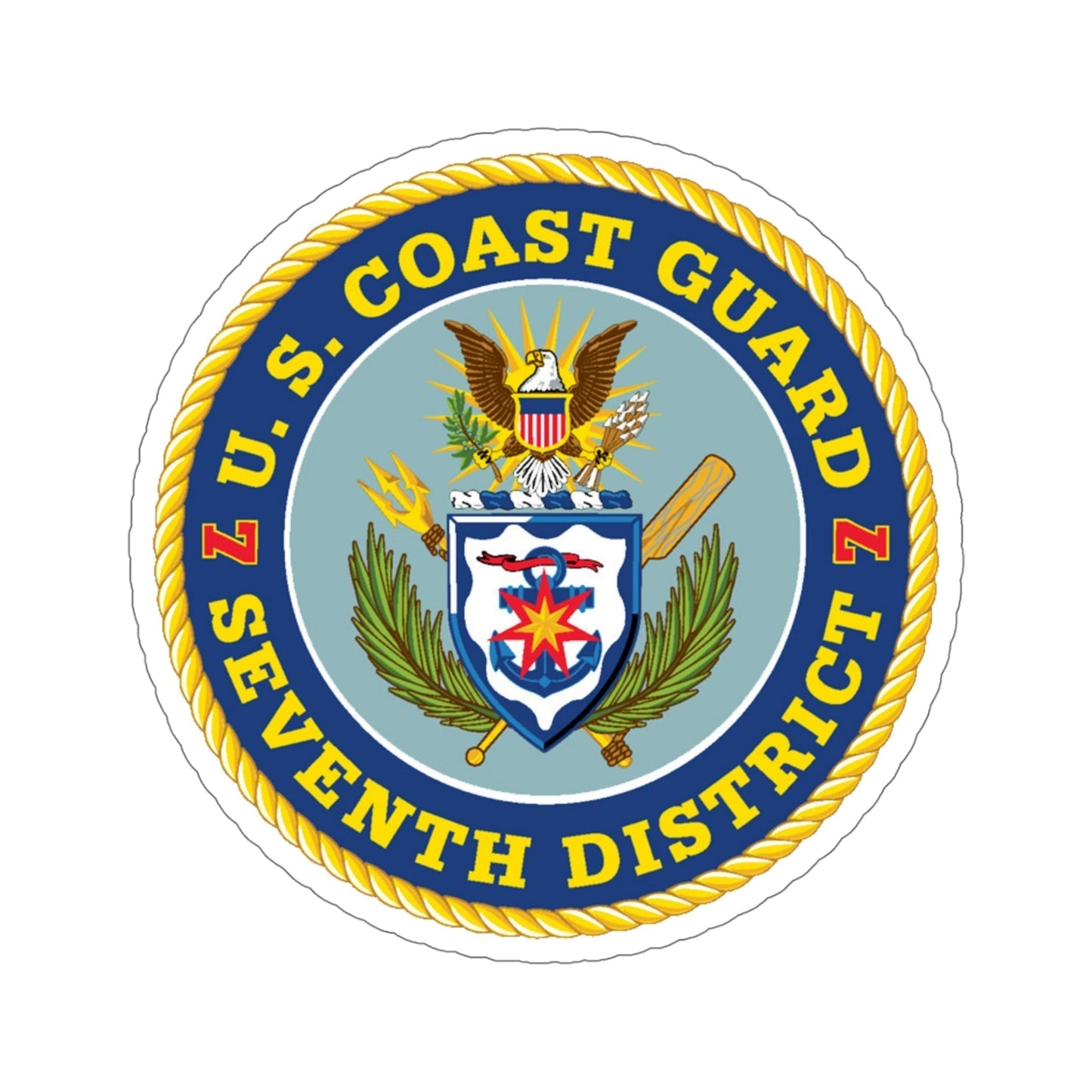 USCG Seventh District (U.S. Coast Guard) STICKER Vinyl Die-Cut Decal-5 Inch-The Sticker Space