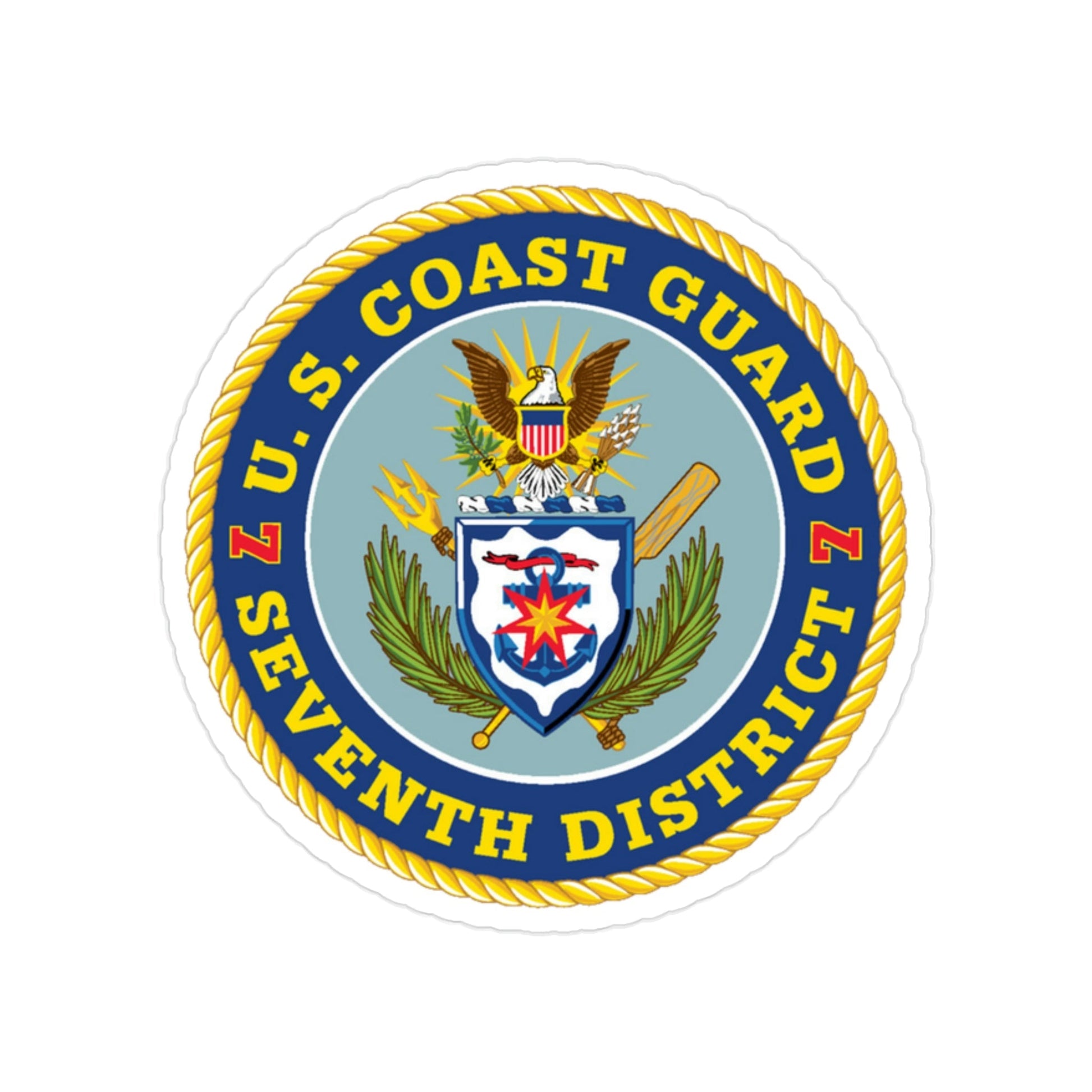 USCG Seventh District (U.S. Coast Guard) Transparent STICKER Die-Cut Vinyl Decal-2 Inch-The Sticker Space