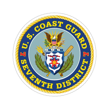 USCG Seventh District (U.S. Coast Guard) STICKER Vinyl Die-Cut Decal 3 Inch - The Sticker Space