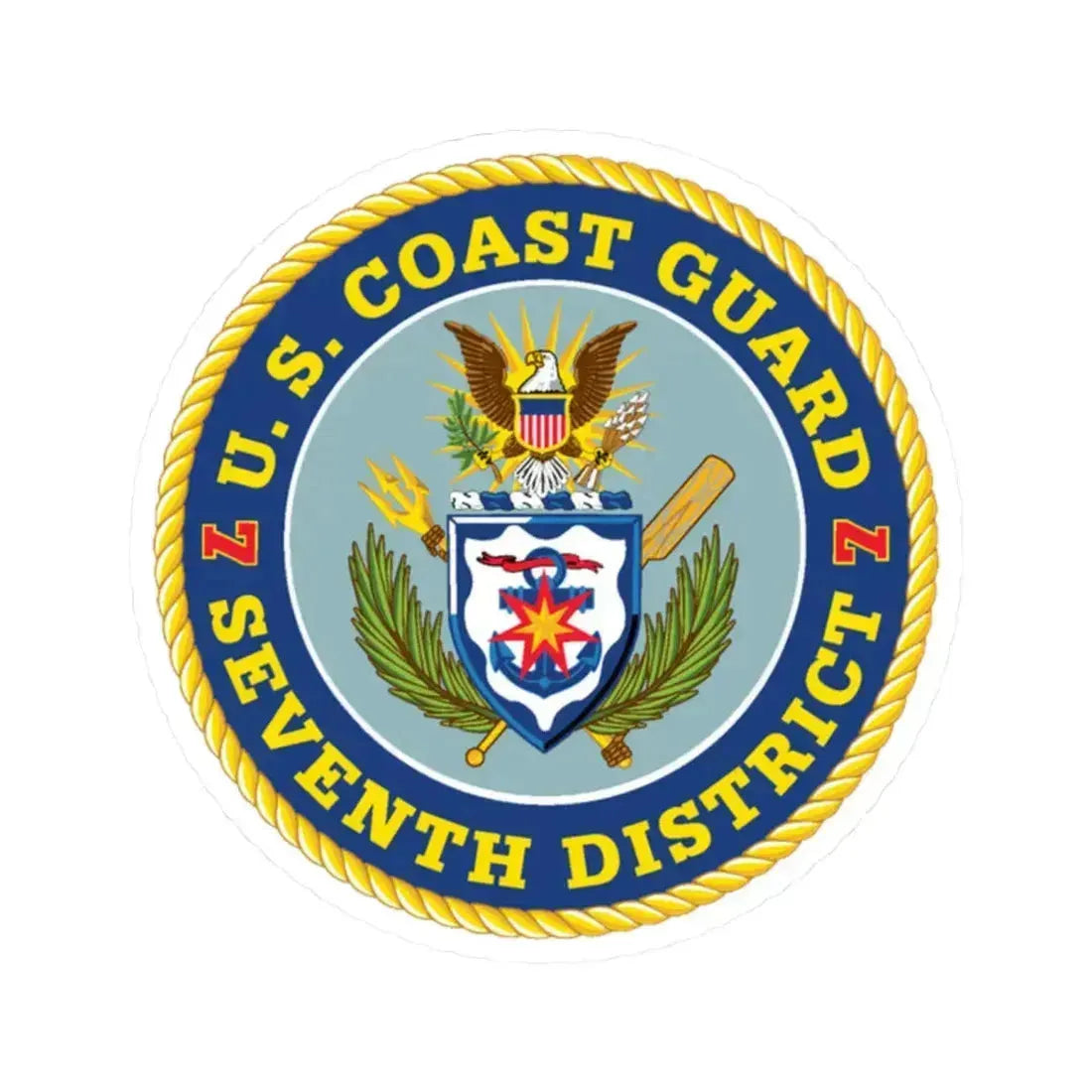 USCG Seventh District (U.S. Coast Guard) STICKER Vinyl Kiss-Cut Decal 2 Inch White - The Sticker Space