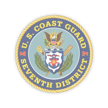 USCG Seventh District (U.S. Coast Guard) STICKER Vinyl Kiss-Cut Decal 4 Inch Transparent - The Sticker Space